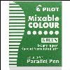 pilot parallel calligraphy pen ink cartridge green pack 6