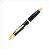pilot capless fountain pen retractable medium nib black and gold barrel