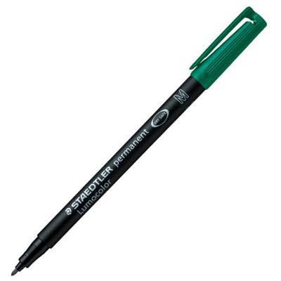 Image for STAEDTLER 317 LUMOCOLOR PERMANENT MARKER BULLET 1.0MM GREEN BOX 10 from Office National Limestone Coast