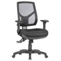 hino fully ergonomic heavy duty high mesh back office chair - black with arms - hino-c-mb