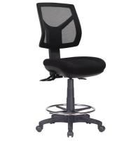 rio fully ergonomic low mesh back drafting chair with tall gaslift - up to 860mm high - black rio-l-mb / d-265