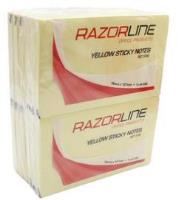 razorline sticky notes 76 x 127mm yellow pack 12