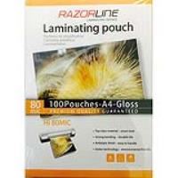 razorline laminating pouch 80 micron a4 clear pack 100