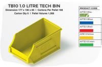wall tech bin  1.0 litre -tb10- assorted colour