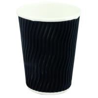 design ripple  double wall coffee cup 12oz black box 500