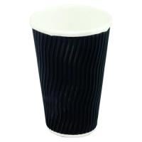 design ripple  double wall coffee cup 16oz black box 500