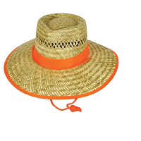 elliots straw hat orange band large