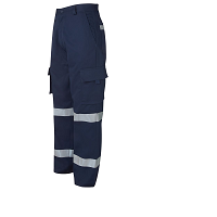 cotton drill cargo pants double reflective 3m tape navy 97r