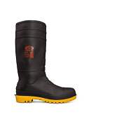 kings gumboot steel toe black with yellow sole size 7