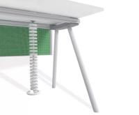cirqlate umbilical 770mm long desk to floor in white complete with desk anchor and round floor base