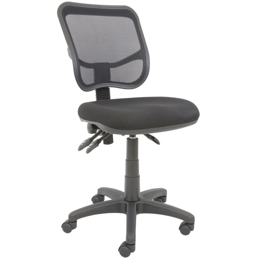 Image for SS TYPIST CHAIR EM300C 3 LEVER MESH BACK ERGONOMIC RANGE STANDARD SEAT  BD BLACK FABRIC 0922 *GREAT VALUE* from Micon Office National