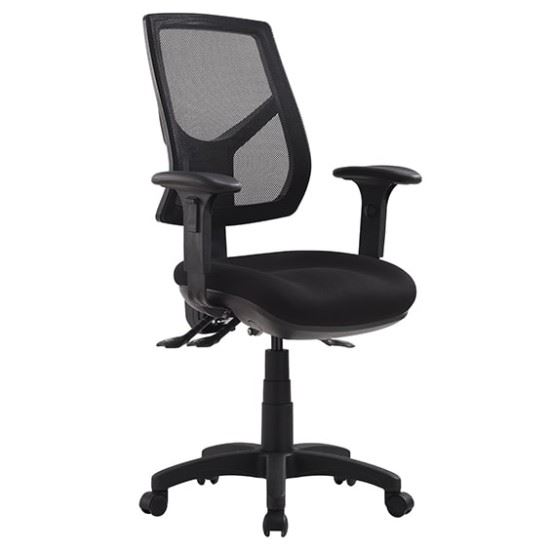Image for EVERYDAY RIO CHAIR MESH HIGH BACK 130KG 7 YEAR WARRANTY BLACK WITH ARMS from Everyday & Simply Office National