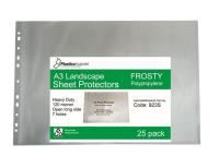 plastics australia a3 sheet protectors landscape 120micron frosty/matte pack25