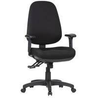 everyday tr600 mb chair black with arms fabric 7 year warranty 140kg 3 lever