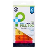 pill organiser premium double row am/pm with removable compartments each