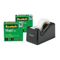 scotch c60 desktop tape dispenser black plus 4 rolls of magic tape