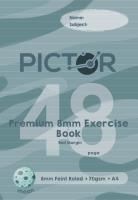 pictor premium exercise book feint ruled 8mm 70gsm 48 page a4 moon