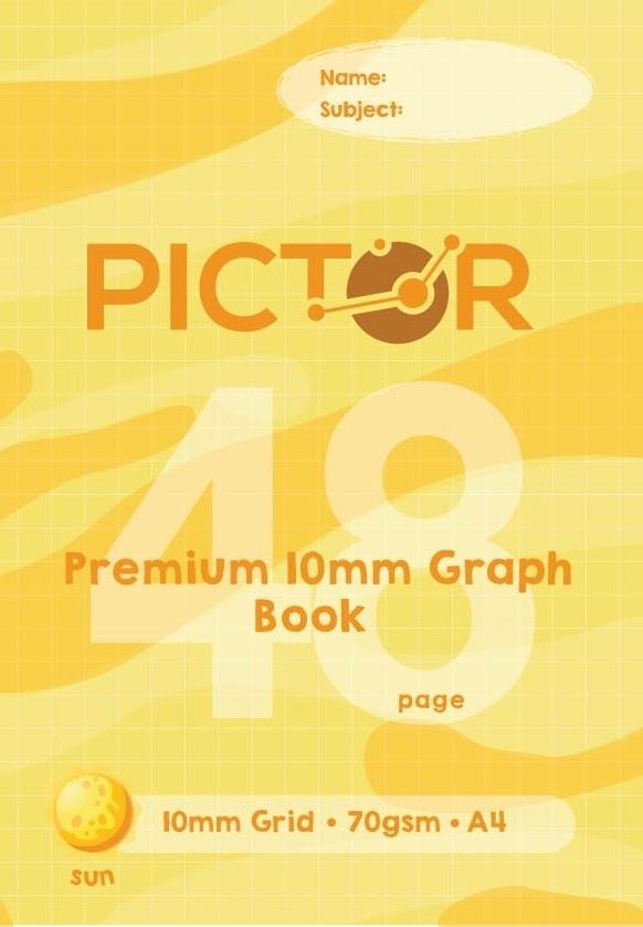 Image for PICTOR PREMIUM GRAPH BOOK 10MM 70GSM 48 PAGE A4 SUN from PaperChase Office National