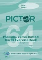 pictor premium a4 64 page exercise book 24mm dotted thirds 70gsm ufo