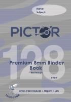 pictor premium a4 128 page binder book 8mm ruled 70gsm telescope