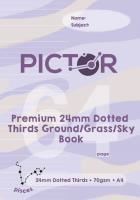 pictor coloured a4 64 page ground / grass / sky exercise book dotted thirds 24mm pisces