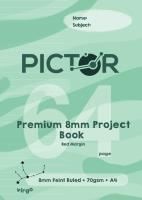 pictor premium a4 64 page project book 8mm plain/ruled 70gsm virgo
