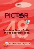 pictor premium pro a4 48 page pp exercise book 24mm dotted thirds 70gsm rocket