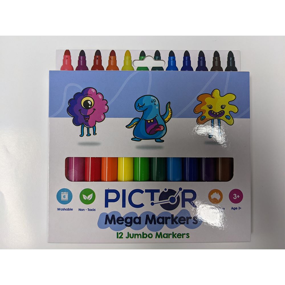 Image for PICTOR COLOURED MEGA MARKERS PACK 12 from PaperChase Office National