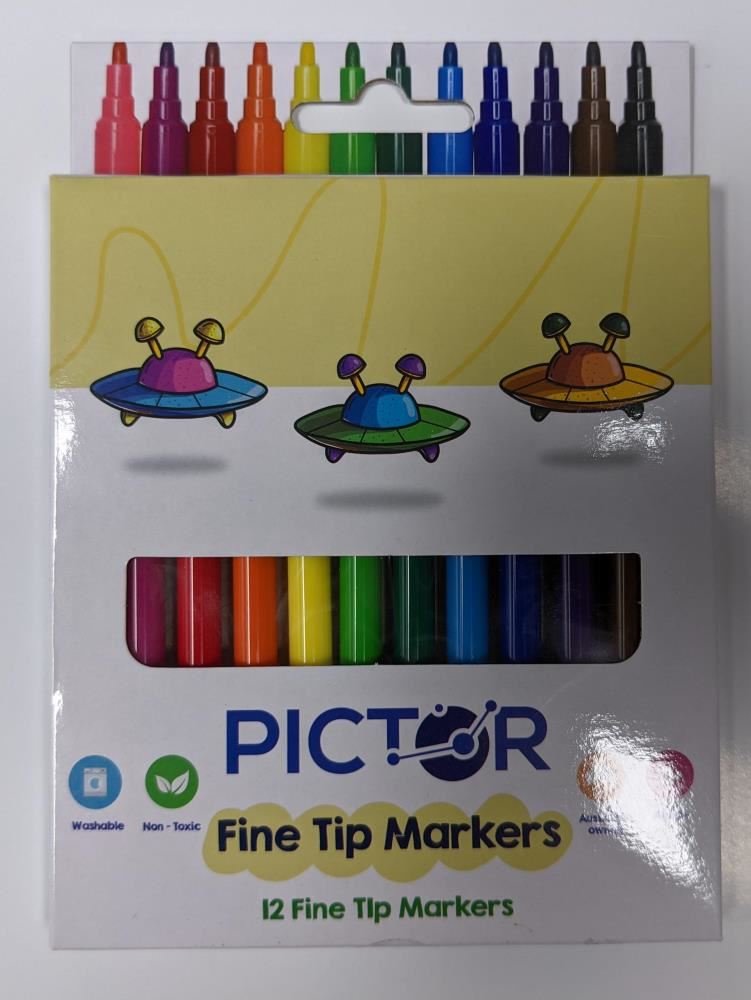 Image for PICTOR COLOURED FINE TIP MARKERS PACK 12 from PaperChase Office National