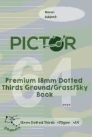 pictor coloured  64 page ground / grass / sky exercise book a4 dotted thirds 18mm pegasus