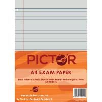 pictor exam paper a4 60gsm 8mm ruled + margin 1 hole punch 500 sheets