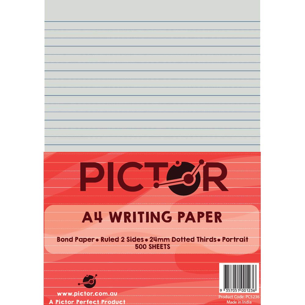 Image for PICTOR WRITING PAPER A4 24MM DOTTED THIRDS PORTRAIT 500 SHEETS from PaperChase Office National