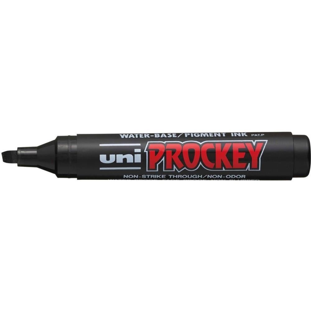 Image for UNI-BALL PM-126 PROCKEY MARKER CHISEL BLACK from PaperChase Office National