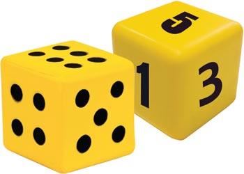 Image for SOFT FOAM DICE SET OF 2 - NUMBERS & DOTS / 8CM from PaperChase Office National