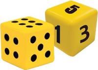 soft foam dice set of 2 - numbers & dots / 8cm