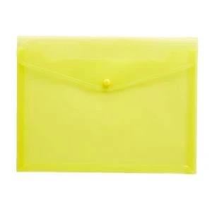 Image for DOCUMENT WALLET A4 BUTTON YELLOW from PaperChase Office National