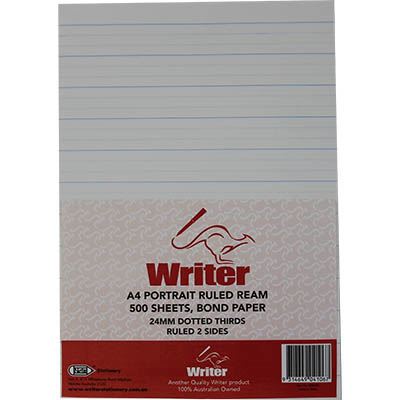 Image for 1/4 REAM 24MM D/THIRDS PORTRAIT WRITING PAPER from PaperChase Office National