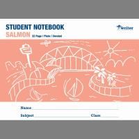 protext student notebook plain 32 page 250 x 175mm salmon