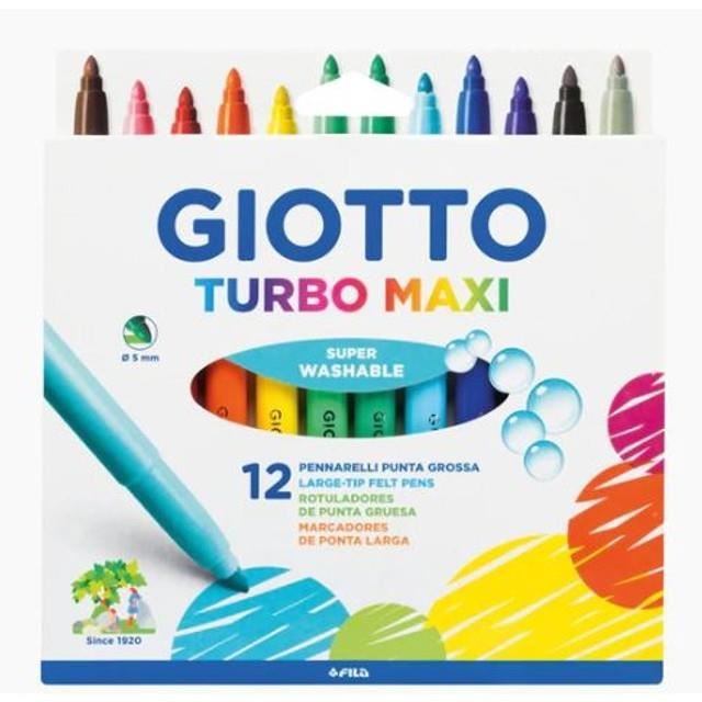 Image for GIOTTO BROAD TIP MARKERS 12 ASSORTED TURBO MAXI from PaperChase Office National