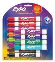 expo whiteboard marker chisel vibrant colours assorted pack 12