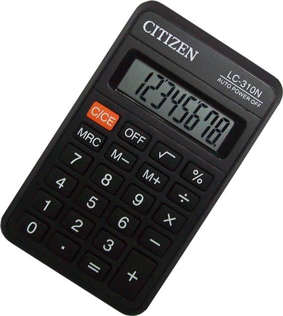 Image for CITIZEN 8 DIGIT POCKET CALCULATOR LC310 from PaperChase Office National