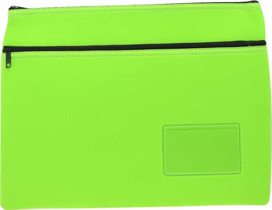 Image for NEOPRENE NAME CARD PENCIL CASE - 2 ZIP - 35.5 X 26CM - GREEN from PaperChase Office National