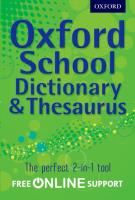 oxford school dictionary & thesaurus 2012 (isbn: 9780192756923)