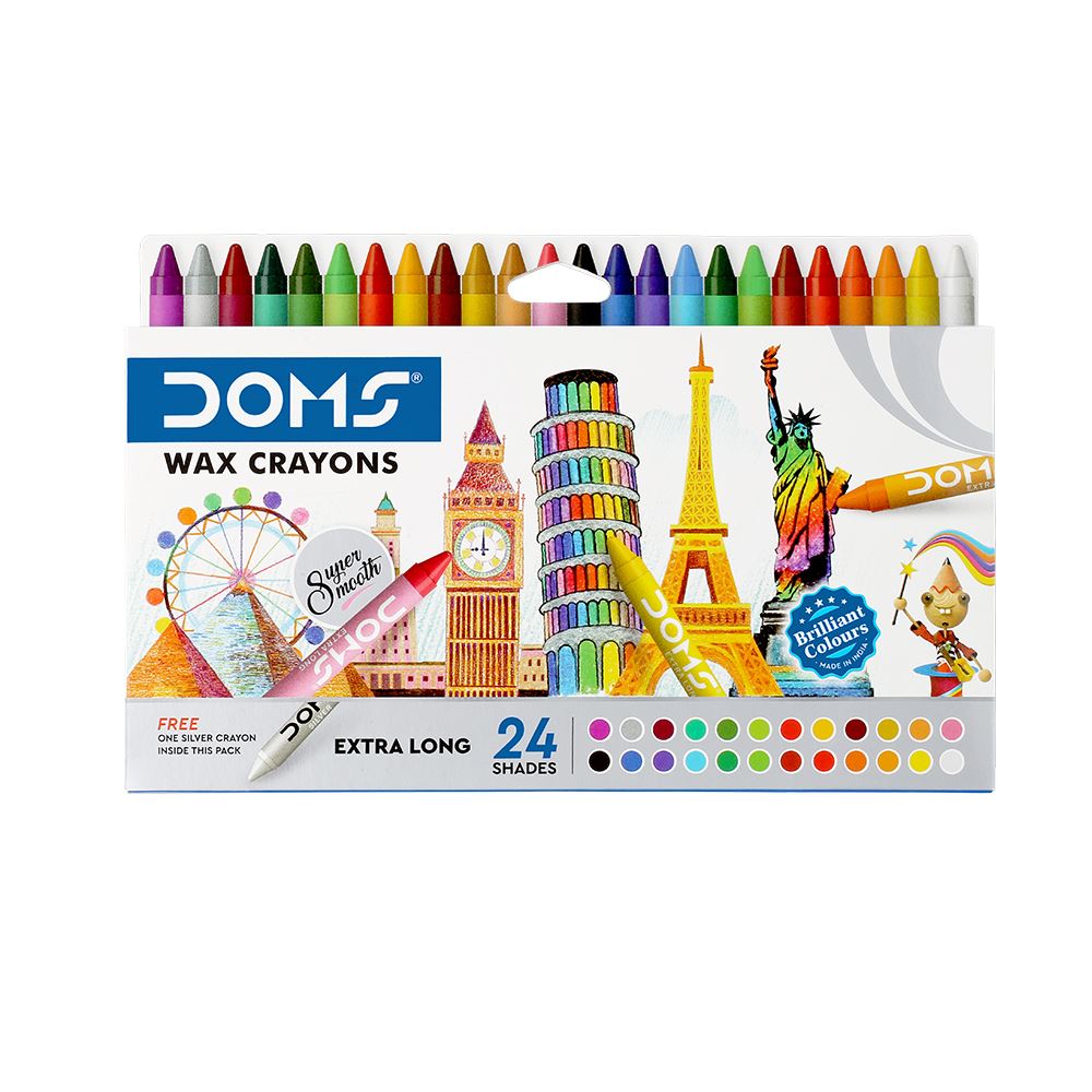 Image for DOMS EXTRA LONG WAX CRAYONS 24+1 COLOURS from PaperChase Office National