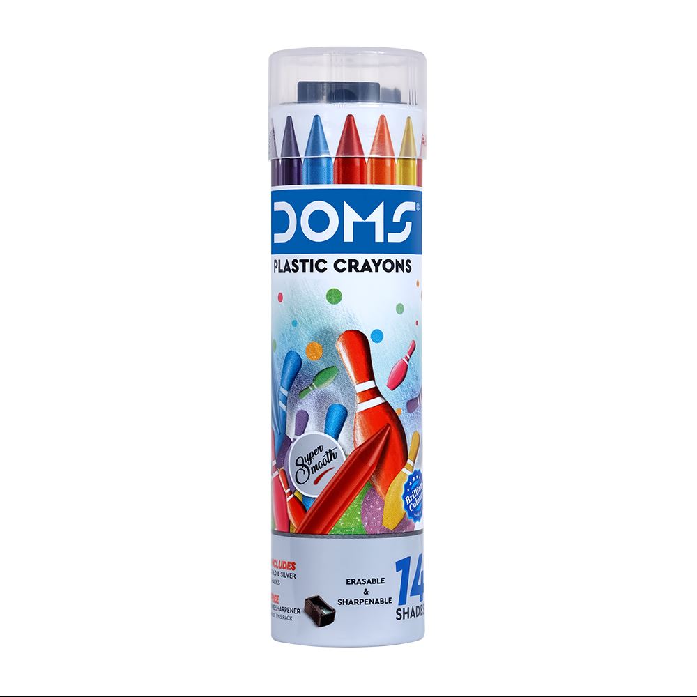 Image for DOMS PLASTIC CRAYONS TIN PACK 14 COLOURS from PaperChase Office National