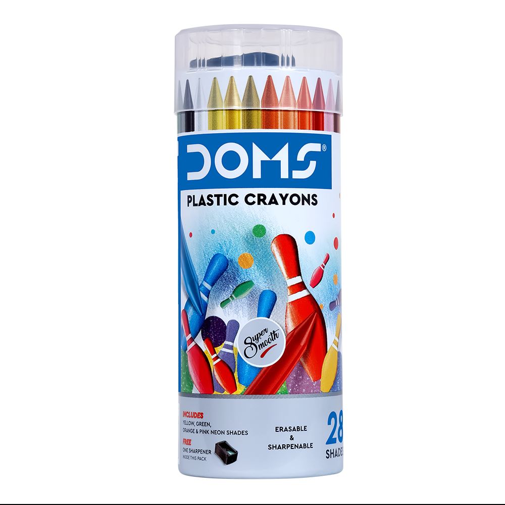 Image for DOMS PLASTIC CRAYONS TIN PACK 28 COLOURS from PaperChase Office National