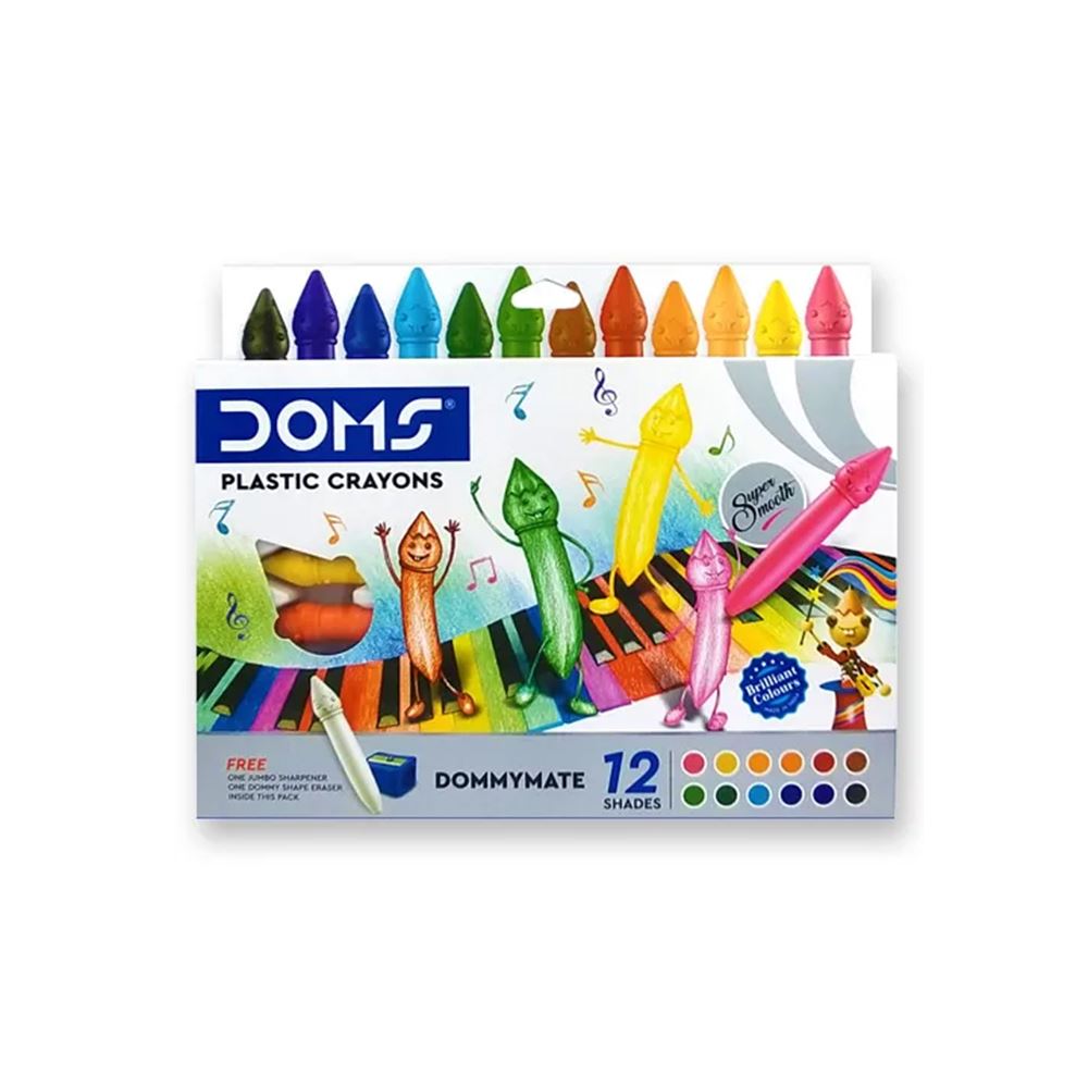 Image for DOMS DOMMY MATE PLASTIC CRAYONS BOX 12 from PaperChase Office National