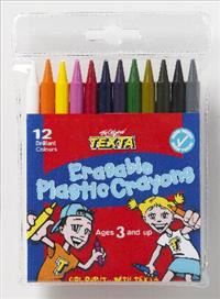 Image for JA0195025 TEXTA ERASABLE PLASTIC CRAYON PACK 12 from PaperChase Office National