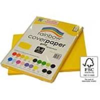 rainbow cover paper 125gsm a4 gold pack 100