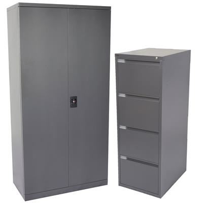 Image for OFFICE NATIONAL FILING STATIONERY CABINET COMBO GRAPHITE RIPPLE from PaperChase Office National